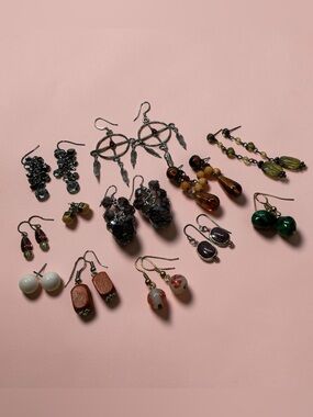 Dangle Post Earring Lot 12 Pair Mixed Vintage & Modern